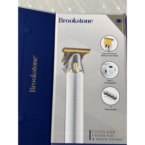 BROOKSTONE Rechargeable LITHIUM High Performance T-BLADE HAIR & BEAR TRIMMER NIB - Picture 4 of 4